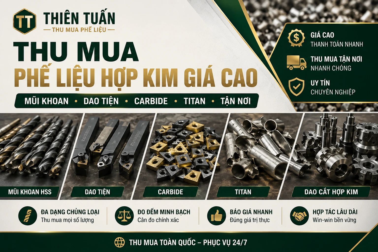 Thu mua phế liệu hợp kim giá cao tận nơi