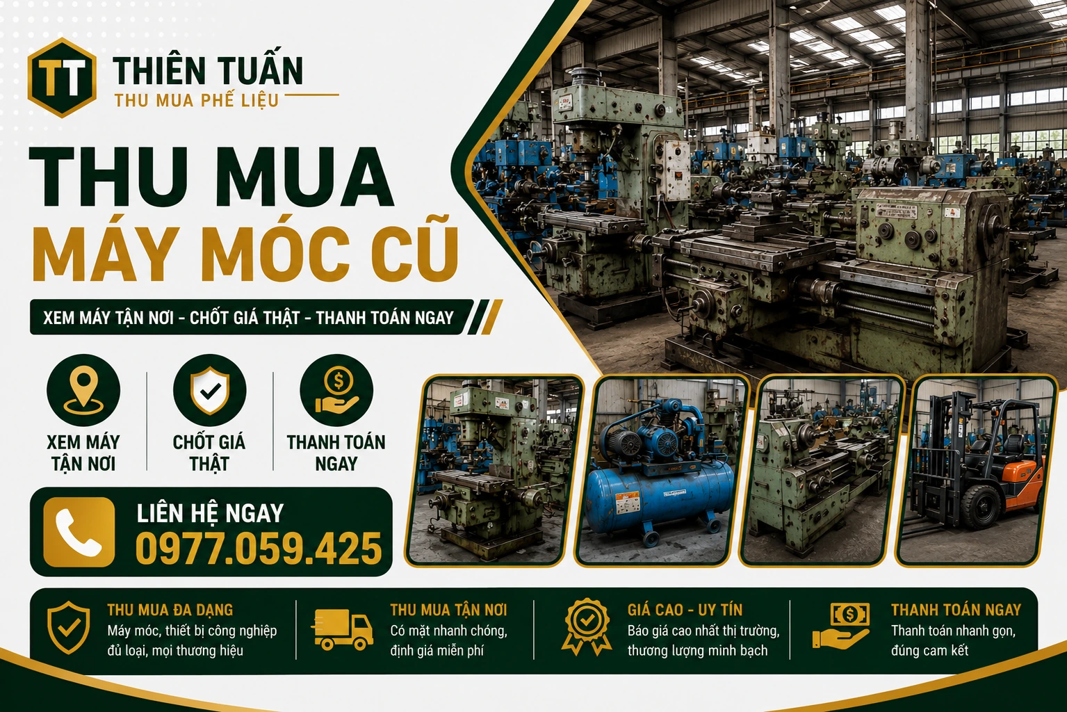 Thu mua máy móc cũ tận nơi thanh toán nhanh