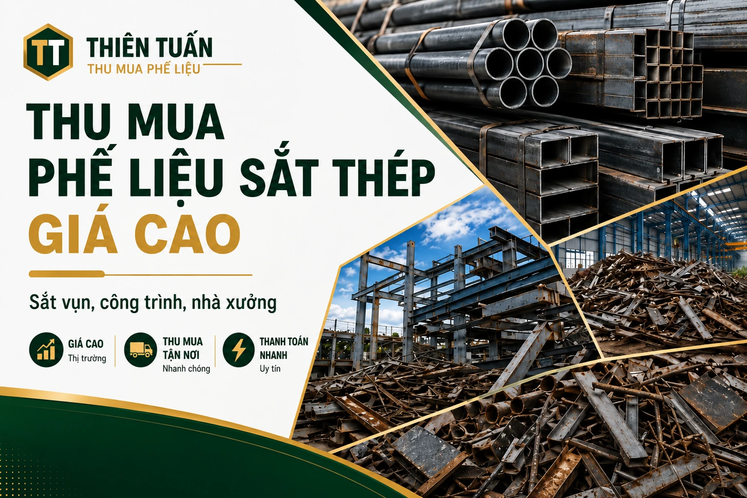 Thu mua phế liệu sắt thép giá cao tận nơi